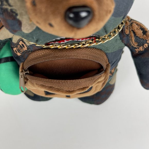 New Sprayground Bearcub Mini Camo Check Money Bear Backpack - Picture 6 of 10